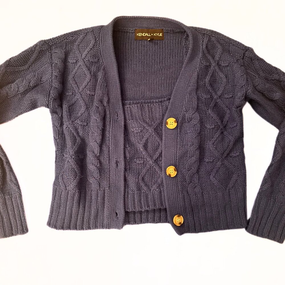 Kendall and Kylie Electric Blue Sweater Set Size M